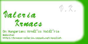 valeria krnacs business card